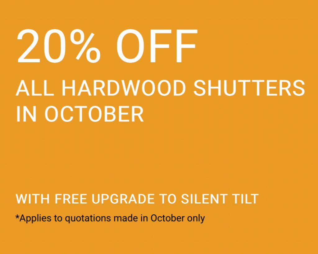 20% Off hardwood shutters